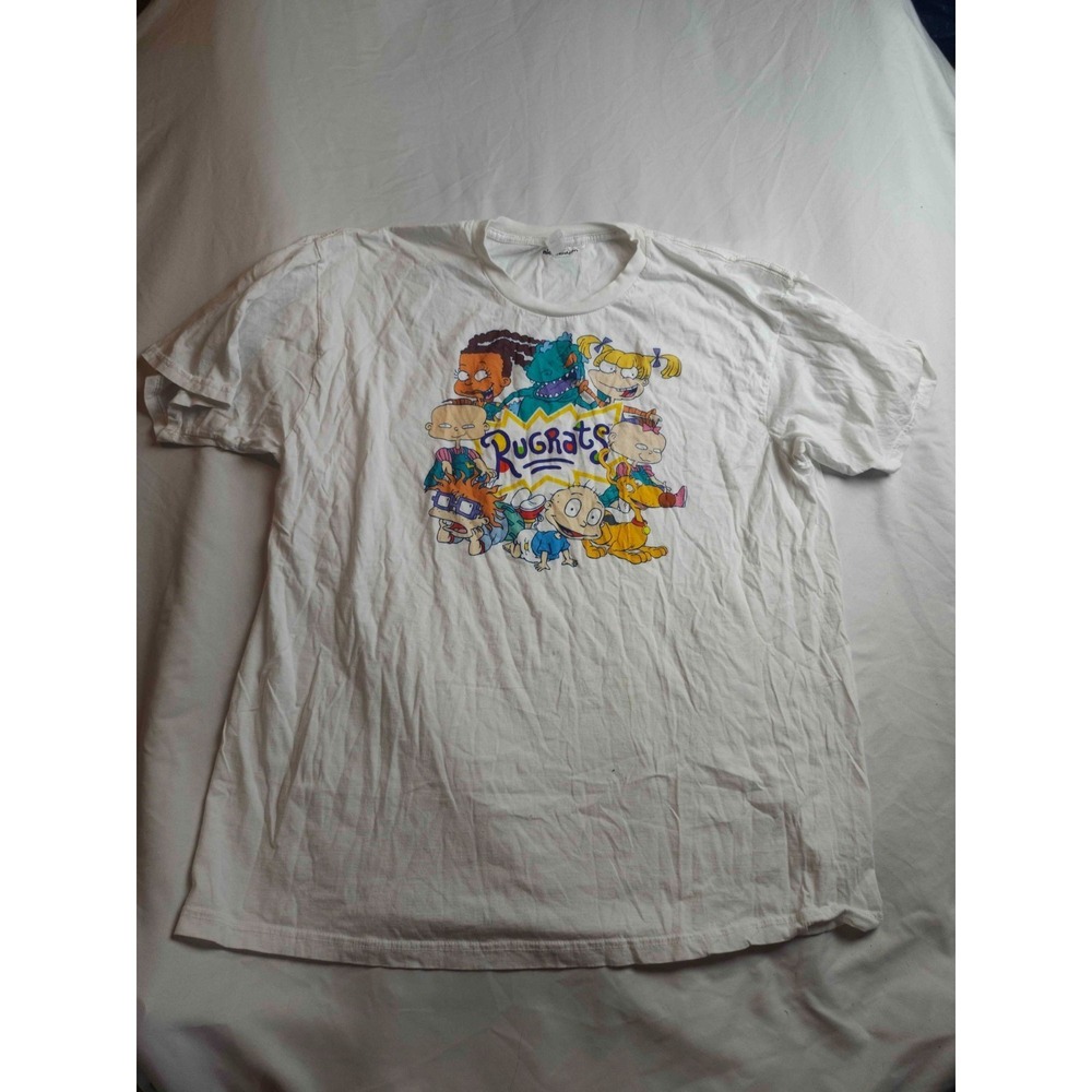 Nickelodeon Graphic Shirt Womens Size 2XL White Knit Rugrats Retro Y2K Nostalgia
